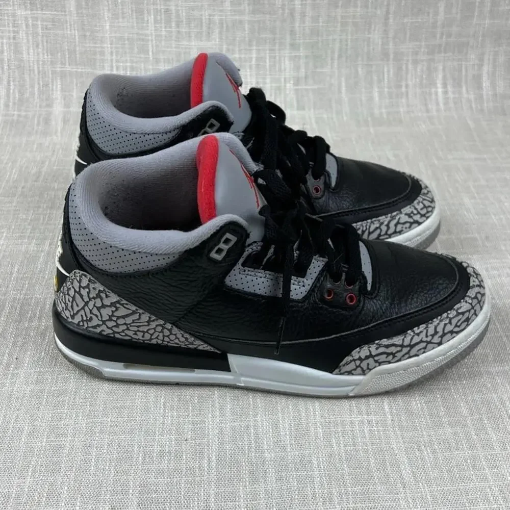 Air Jordan Retro 3 Cement Black‎ Sz 7Y
